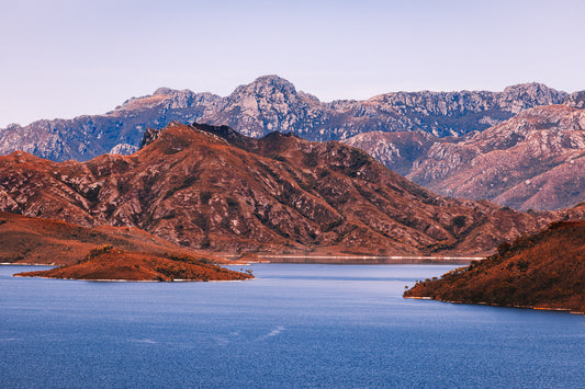 Australian Prints by Mackenzie Sweetnam. A scenic view of Lake Pedder, Tasmania.