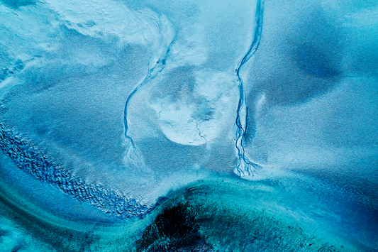 Australian Prints by Mackenzie Sweetnam.  An abstract print of West Australian tides in blue.