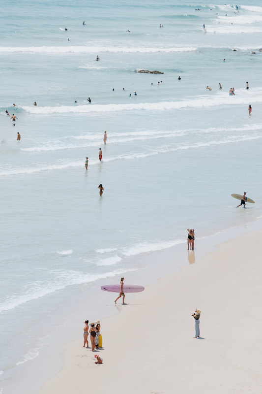 Australian Prints by Mackenzie Sweetnam. An aerial view of a pastel coastline.